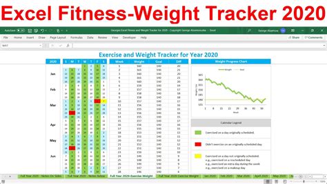 2020 Fitness And Weight Loss Tracker Excel Template 2020 Exercise Planner