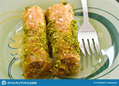 Very Sweet Pistachio Turkish Baklava Stock Image Image Of Healthy