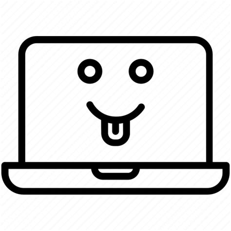 Computer Emoji Expression Face Laptop Smiley Withtongue Icon