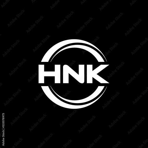 Hnk Letter Logo Design With Black Background In Illustrator Vector
