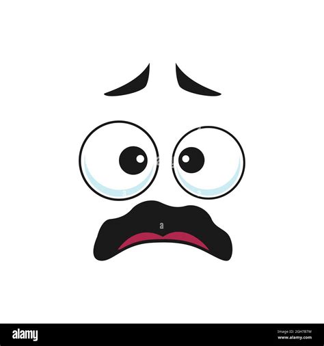 Cartoon Face Vector Icon Frightened Worry Emoji Scared Facial