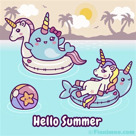 Cartoon S2020cute Narwhal And Unicorn On