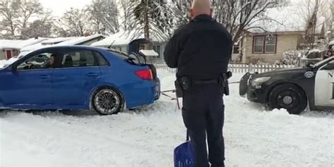 Watch Subaru Wrx Pull Nampa Police Cruiser Stuck In The Idaho Snowstorm