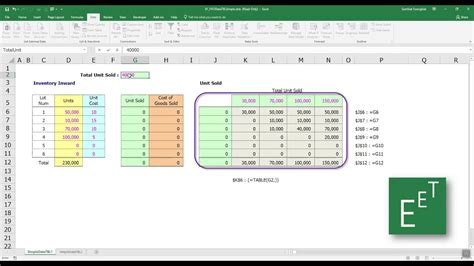 วิธีประยุกต์ใช้ Excel คำนวณต้นทุนขายแบบ FIFO - Excel Expert Training ...