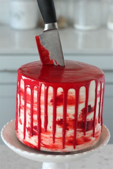 Red Velvet Blood Drip Cake Buttercream Scary Cakes Halloween Cakes