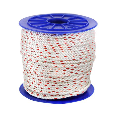 Cwc 325015 3 Strand Poly Dacron 600 Feet White Rope With Tracer 516