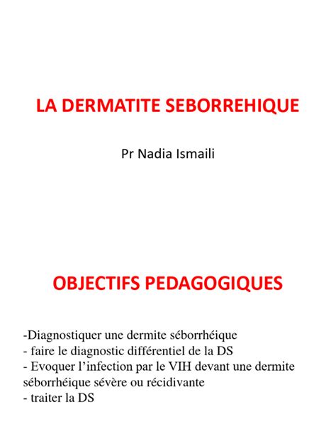 Dermite Séborrhéique Cours 2023 Pdf Épidémiologie Médecine