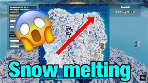 Fortnite Snow Melting Top Right Of Map Live Reaction Youtube