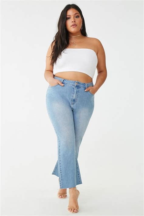 forever 21 plus size high rise jeans fall denim trends 2019 popsugar fashion photo 14