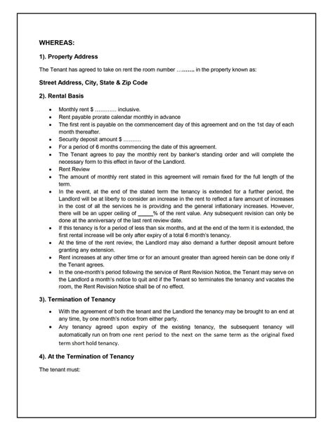 This is done to prevent unwanted issues that may arise in the process. Standard Tenancy Agreement Template - SampleTemplatess ...