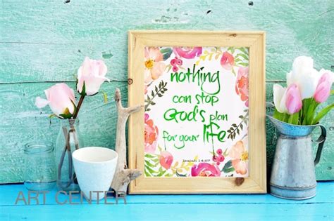 Items Similar To Nothing Can Stop God S Plan For Your Life Isaiah 14 27 Floral Bible Verse Art