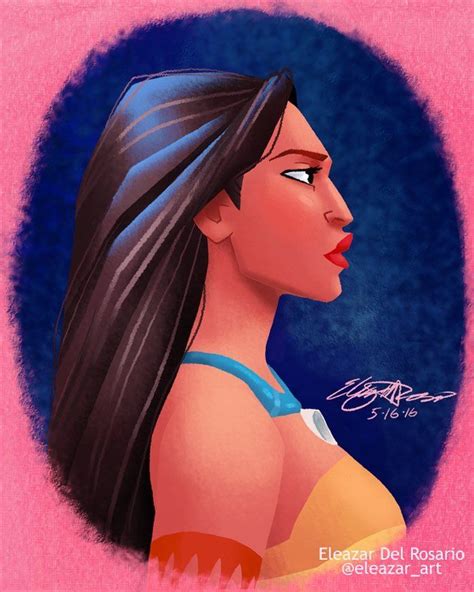 Pocahontas Portrait Fanart By Eleazar Del Rosario Mulan Pocahontas