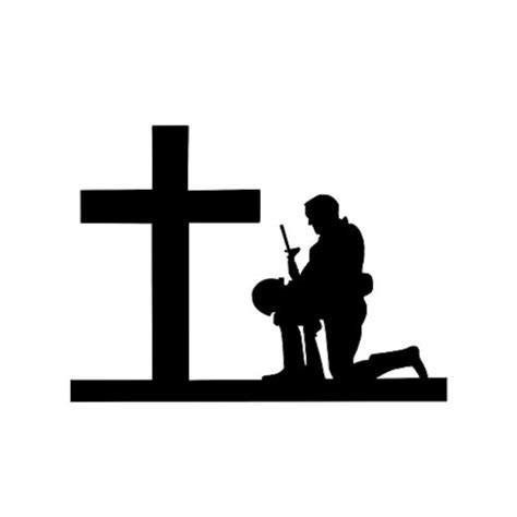 Soldier Kneeling At The Cross Decal Bumper Sticker Window Etsy