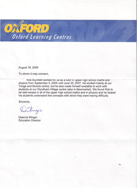 No person she speaks to ever feels like he/she is being talked. Online Tutoring Services Ontario Canada » letter of recommendation from Oxford Learning