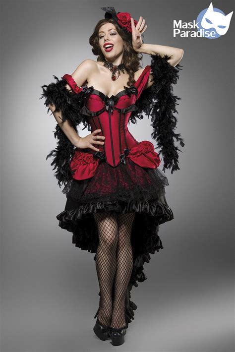 Burlesque Saloon Girl Kostüm Gothic Fasching Karneval Verkleidung