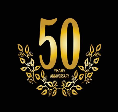 Tarjeta De Celebración De Aniversario De 50 Años Vector Vector Premium