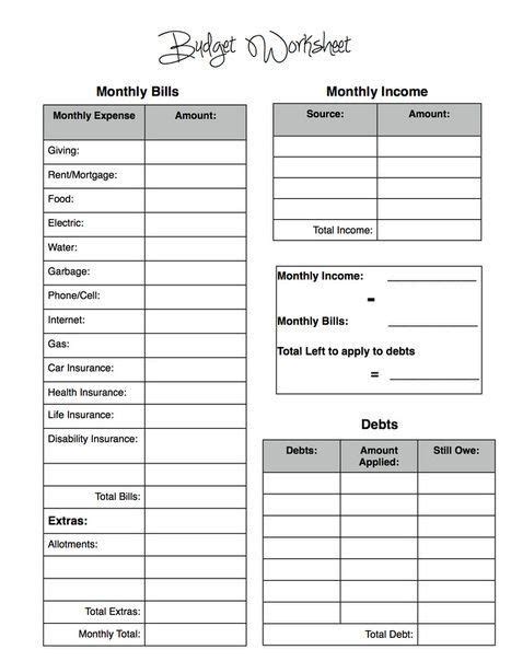 Budget Template For Young Adults Budgeting Worksheets Budgeting