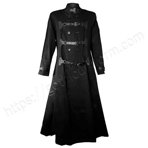 Men Hellraiser Long Coat Gothic Style Cotton Coat Gothic Fashion