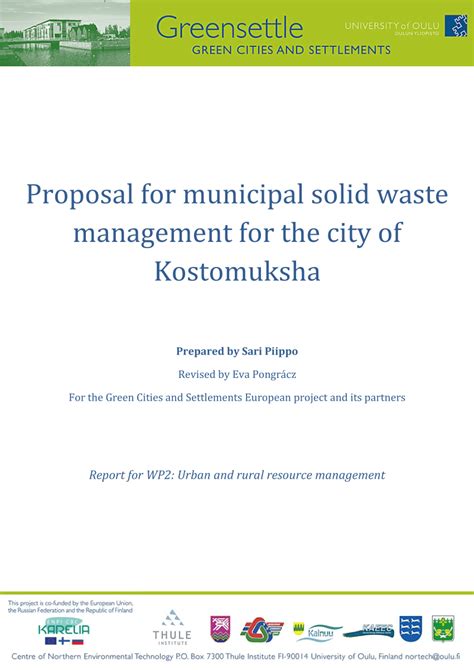 Waste Management Project Proposal A Sample Waste Management Business