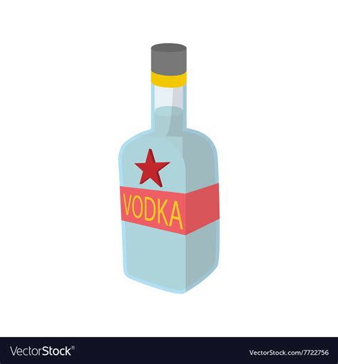 Bottle Of Vodka Icon Cartoon Style Royalty Free Vector Image