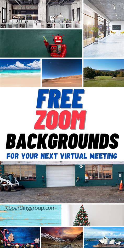 An Advertisement For The Free Zoom Background Is Shown In Multiple