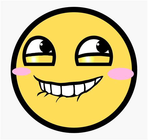 Awesome Face Epic Smiley Holding In Laugh Emoji Hd Png Download