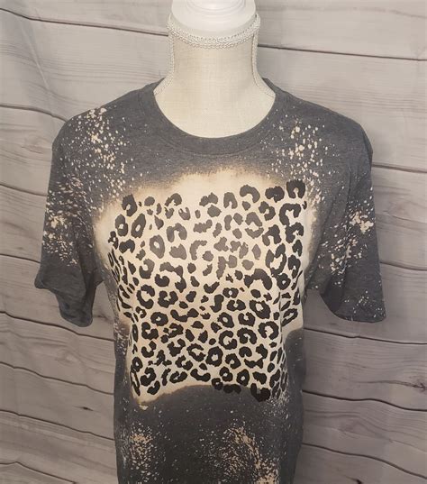 Leopard Bleached Shirt Leopard Bleach Tee Leopard Bleached Etsy