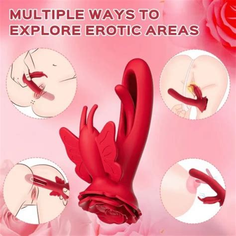 layla rosy flapping remote controlled g spot vibrator with butterfly clit stimulator red sex