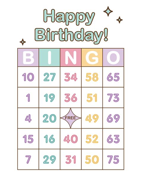 Birthday Bingo Cards 200 Cards Prints 1 Per Page Instant Etsy Bingo