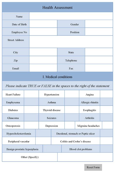 Free 10 Medical Assessment Form Samples In Pdf Excel Ms Word Riset