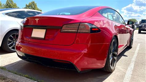 2022 Tesla Model S Refresh Tail Lights Long Range Red Metallic In