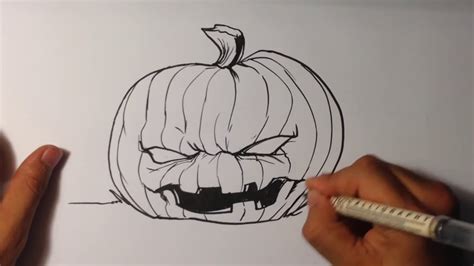 Drawing A Halloween Jack O Lantern Easy Pictures To Draw Youtube