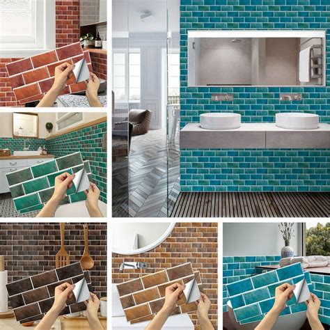 Yipa Brick Stone Design Tiles Backsplash Self Adhesive Kitchen