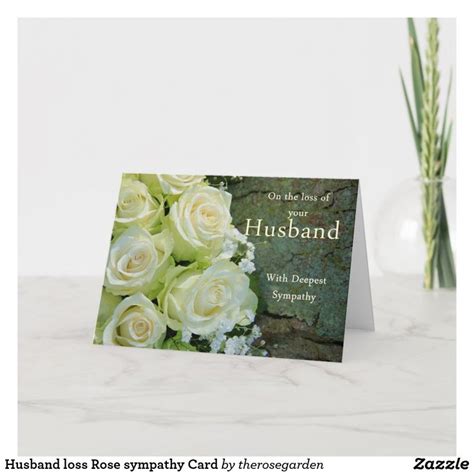 Husband Loss Rose Sympathy Card Zazzle Sympathy Cards Sympathy