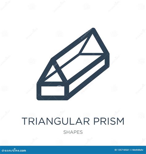 Triangular Prism Icon In Trendy Design Style Triangular Prism Icon