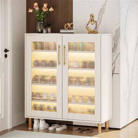 Byblight 394 In H X 315 In W White Shoe Storage Cabinet With Doors