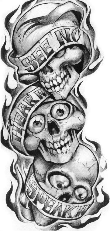 See Hear Speak No Evil Skulls Picture Skulls Drawing Skull Pictures