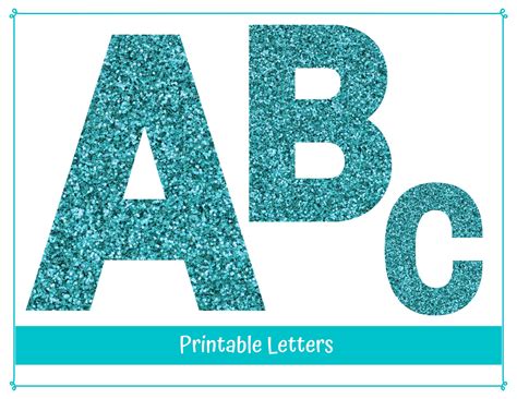 Printable Teal Glitter Clip Art Letters Uppercase A Z Etsy