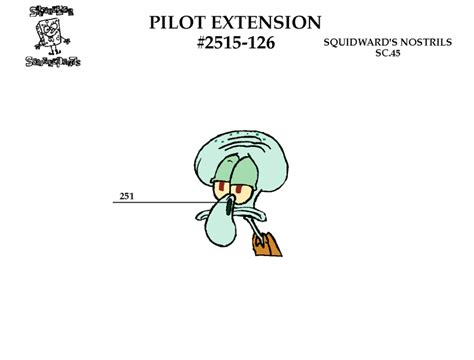 Spongebob Production Art Model Sheet For Squidward Sniffing From Reef