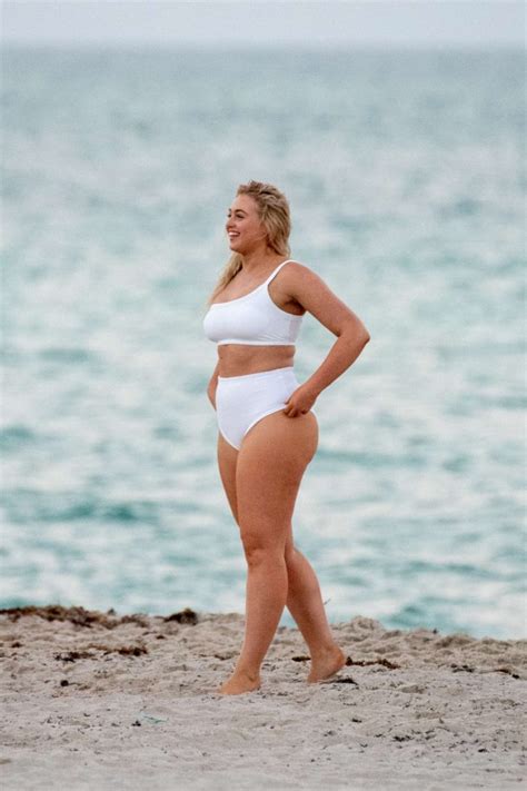 Iskra Lawrence In White Bikini Photoshoot In Miami Beach Gotceleb