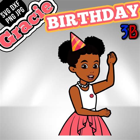 Gracies Birthday Girl Hand Drawn Corner Svg Digital Etsy