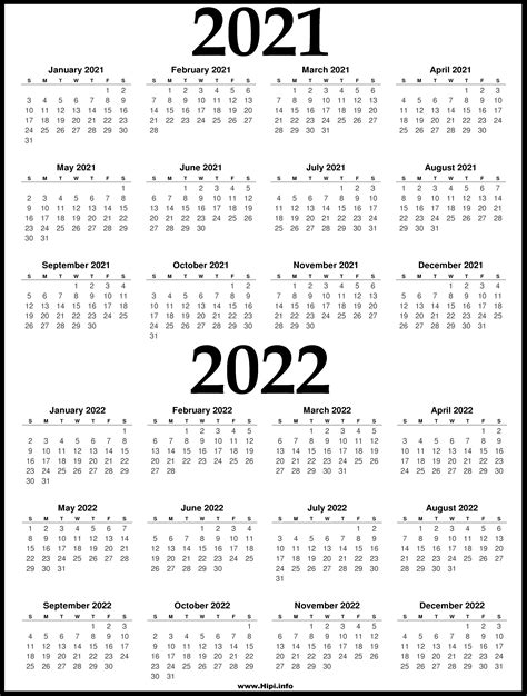 Printable Large Calendar 2022 Printable Calendar 2021 2022 Printable