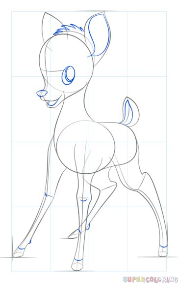 How To Draw Bambi Step By Step Drawing Tutorials