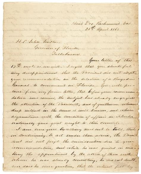 Robert E Lee 1862 Historic Civil War Date Content Letter Signed