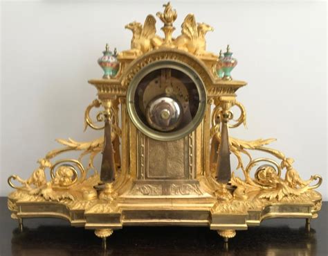 Napoleon Iii Porcelain Mounted Gilt Bronze Baroque Mantel Clock Circa