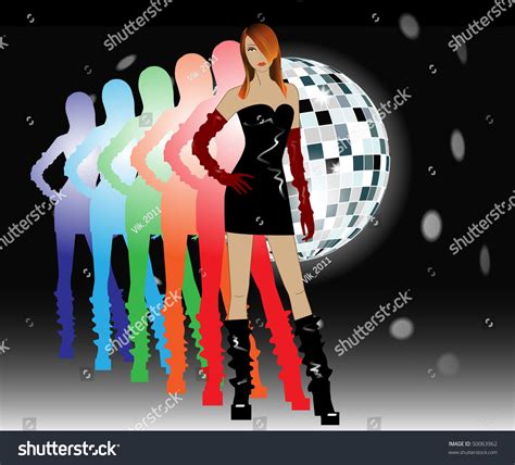 Beautiful Sexy Woman On An Abstract Background Abstract Illustration On A Club Theme