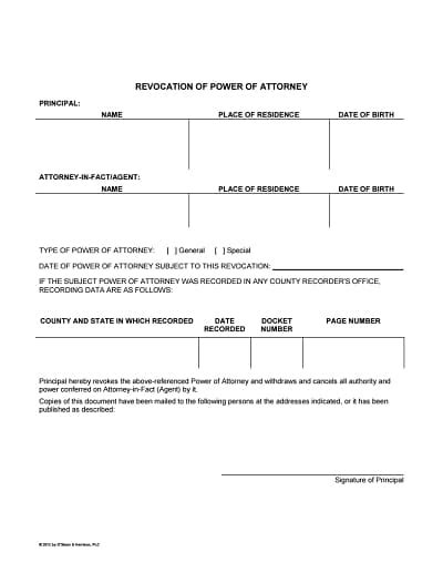 Revocation Of Power Of Attorney Form Free Download