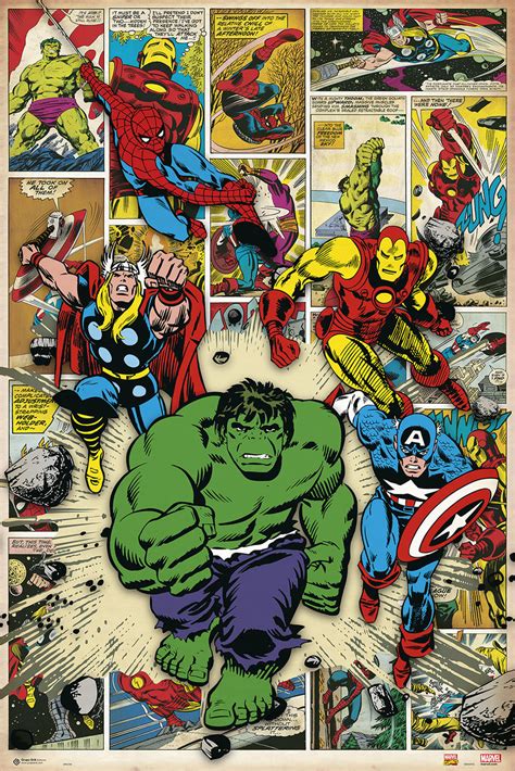 Marvel Comic Here Come The Heroes Poster Sold At Europosters