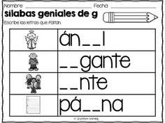 Actividades con la silaba ge gi Ejercicios Silabas Silabas Español
