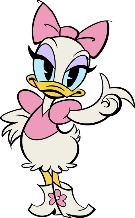 A Cartoon Duck With A Pink Bow On Her Head